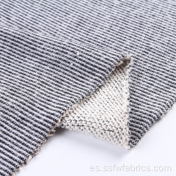 Tela de algodón teñida con hilo de punto de rayas de poliéster